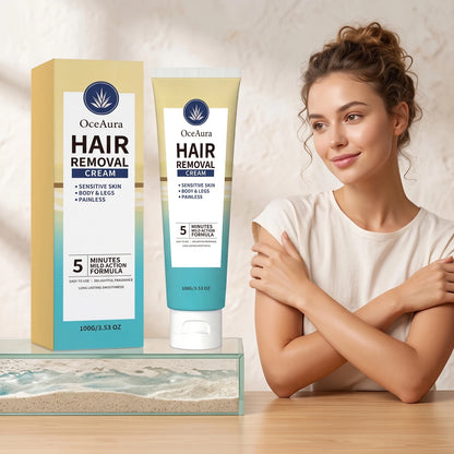 Painless Hair Removal Cream for Sensitive Skin - Fast Acting Depilatory Lotion
