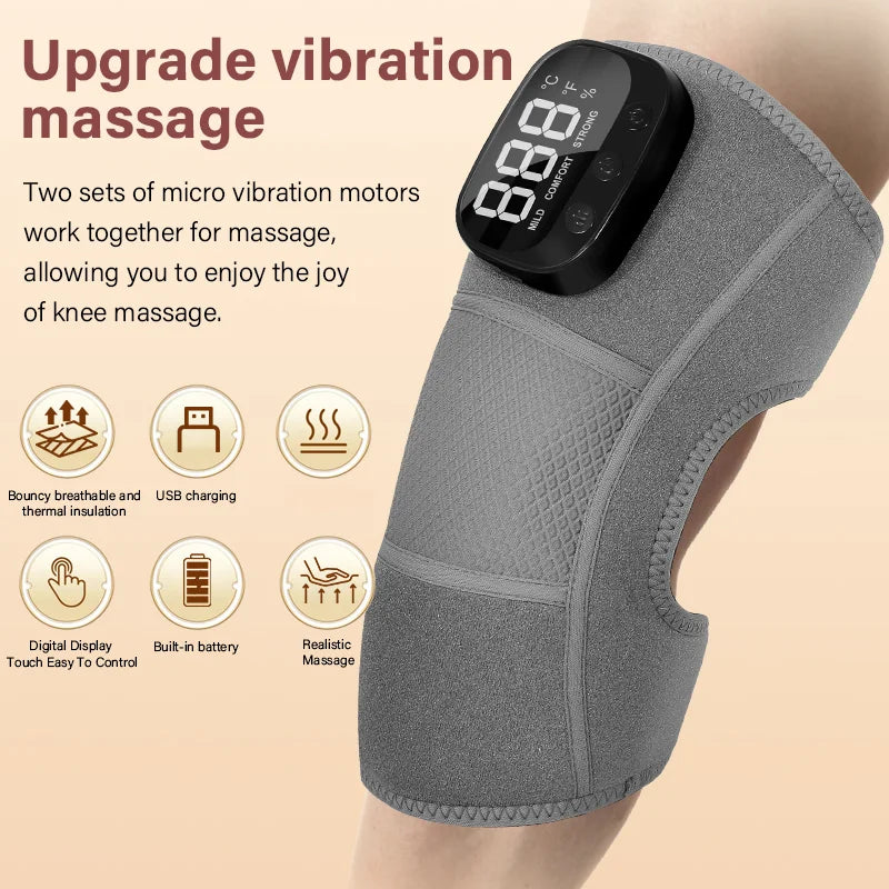 3-in-1 Cordless Joint Massager with Heat and Vibration for Knee, Shoulder, and Elbow