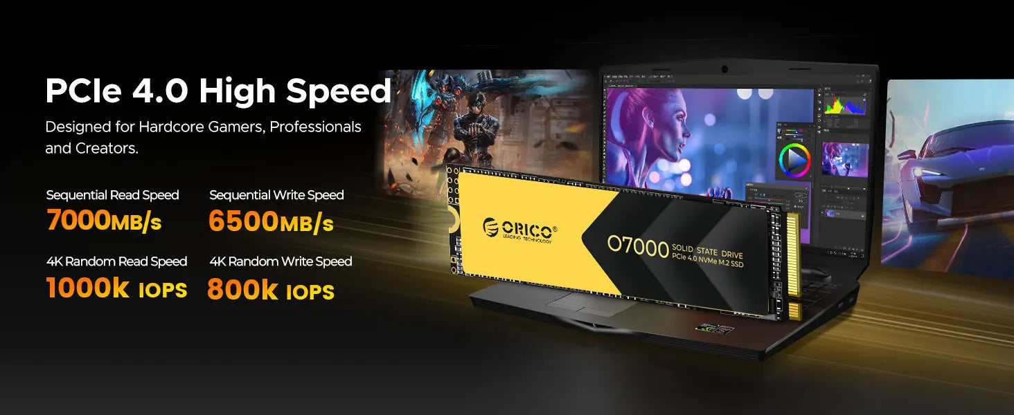 ORICO PCIe 4.0 M.2 NVMe SSD 7400MB/s Internal Solid State Drive - 12