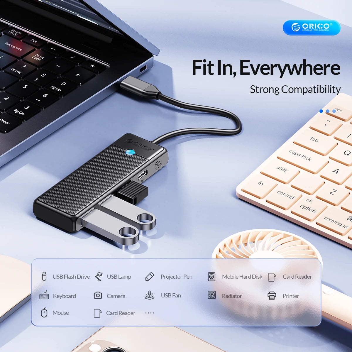4-in-1 USB-C Hub Adapter with 100W PD Charging & 5Gbps Data Transfer
