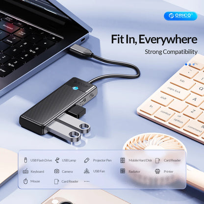 4-in-1 USB-C Hub Adapter with 100W PD Charging & 5Gbps Data Transfer
