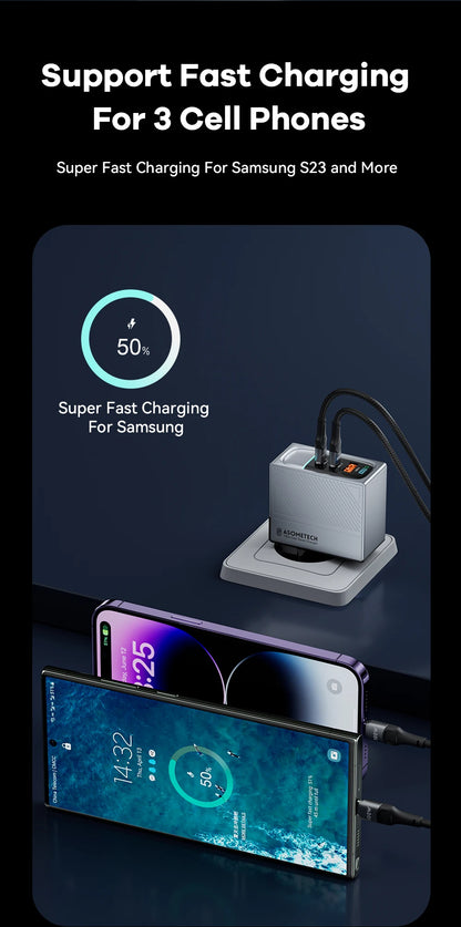 100W GaN USB-C Fast Charger - Multi-Port PD Quick Charging Adapter