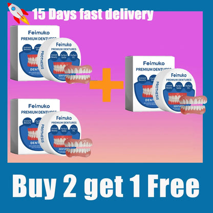 Snap-On Dentures for Instant Realistic Smile - Comfortable Natural Fit