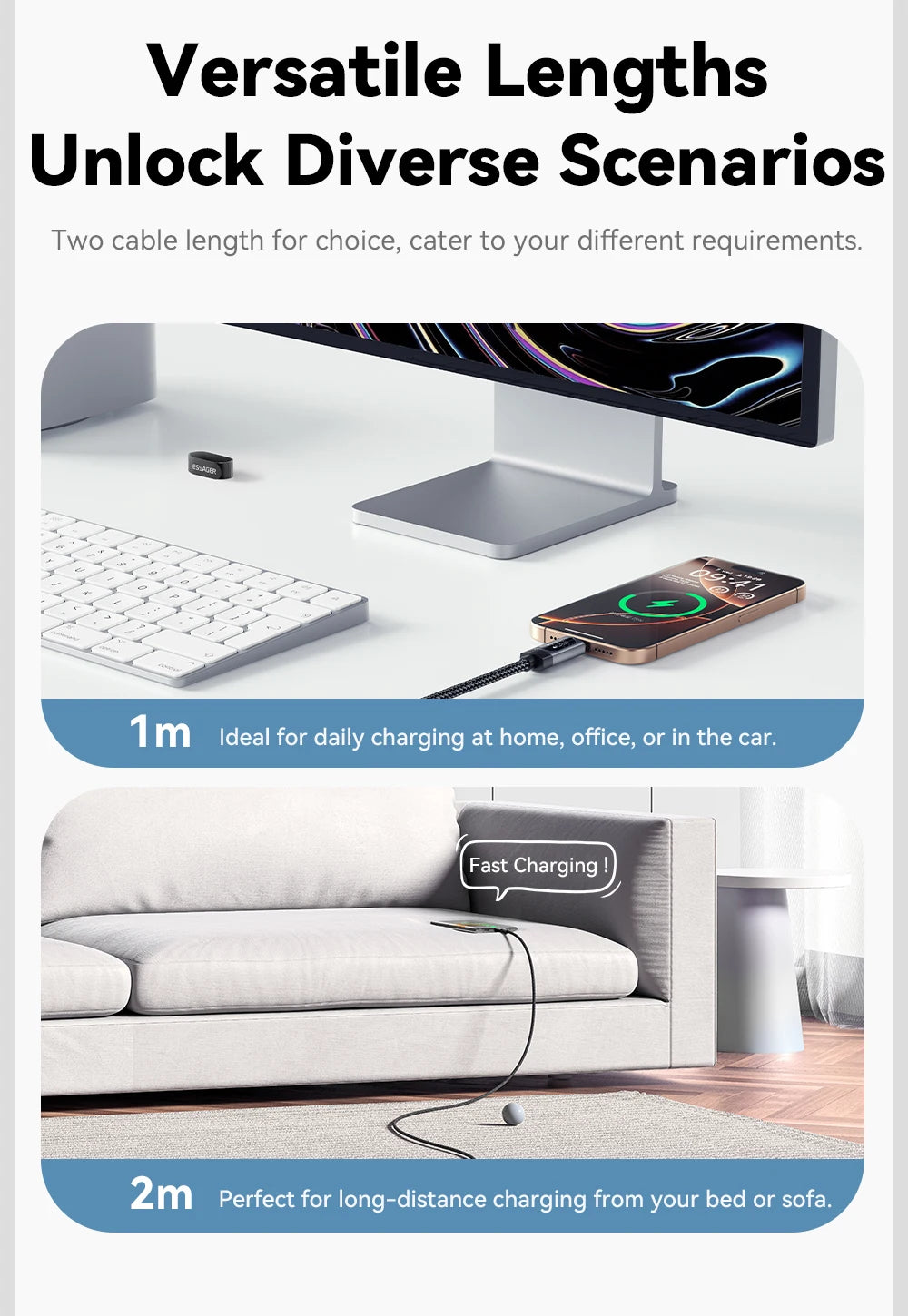 100W PD Fast Charging USB-C Cable with Digital Power Display - 23