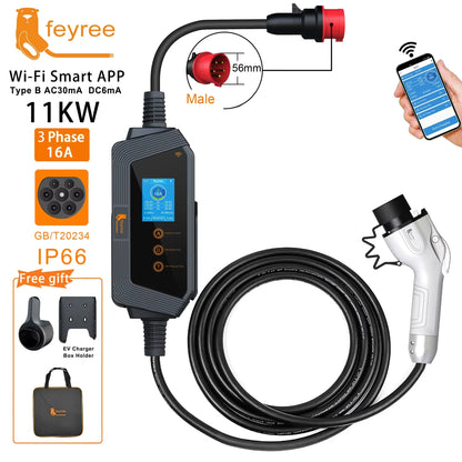Portable Smart EV Charger - Fast Charging GBT Station with App Control