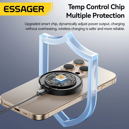 15W Magnetic Foldable Wireless Charger Stand for iPhone & Earbuds