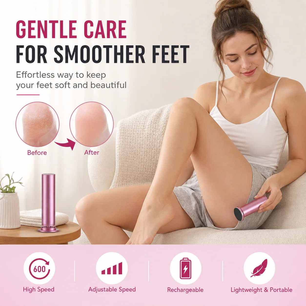 Electric Callus Remover for Feet - Professional Pedicure Foot File with 20 Discs - 7