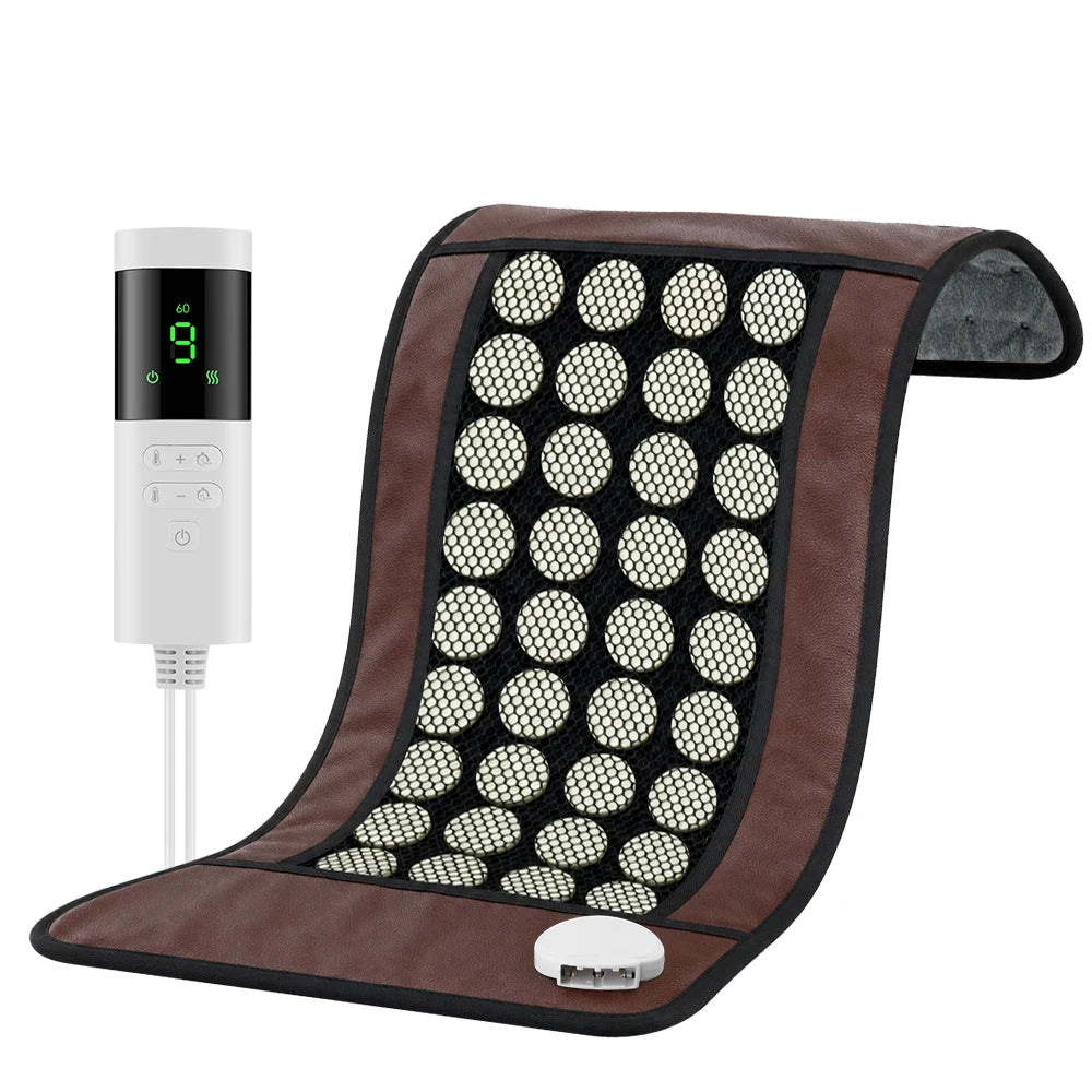 Natural Jade Stone Heated Massage Mat - Portable Thermal Therapy Pad - 20