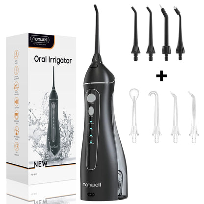 Portable Cordless Water Flosser - Rechargeable Oral Irrigator with 4 Cleaning Modes