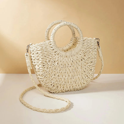 Luxury Half-Moon Straw Bag