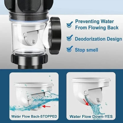 Universal Flexible Sink Drain Pipe - Anti-Odor P-Trap Kit
