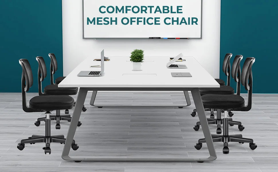 Ergonomic Mesh Armless Office Chair with Lumbar Support & Adjustable Height - 7