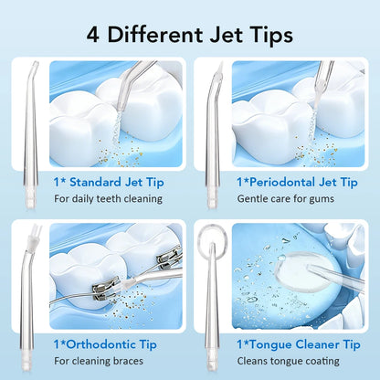 Portable Cordless Water Dental Flosser - USB Rechargeable Teeth Cleaning Tool