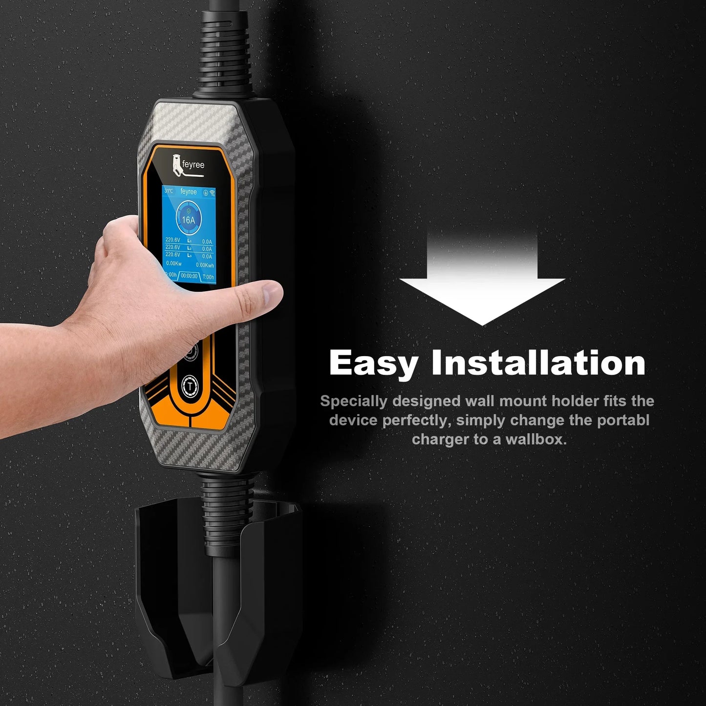 11KW Type 2 Portable EV Charger - 3 Phase Smart WiFi Charging Station