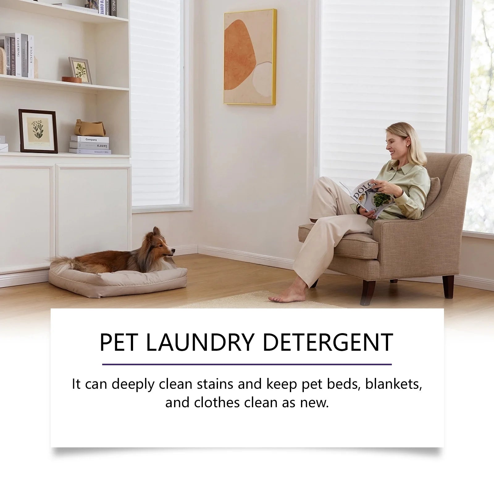 Pet Laundry Stain & Odor Remover Enzyme Detergent Powder for Bedding and Clothing - 9
