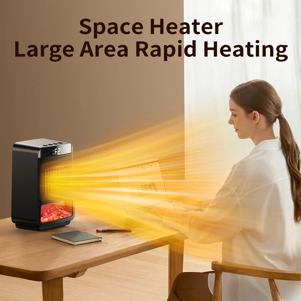 Portable PTC Ceramic Electric Space Heater with LED Display and Timer - 10