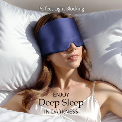 Soft Mulberry Silk Sleep Mask - Pressureless Blackout Eye Mask for Travel