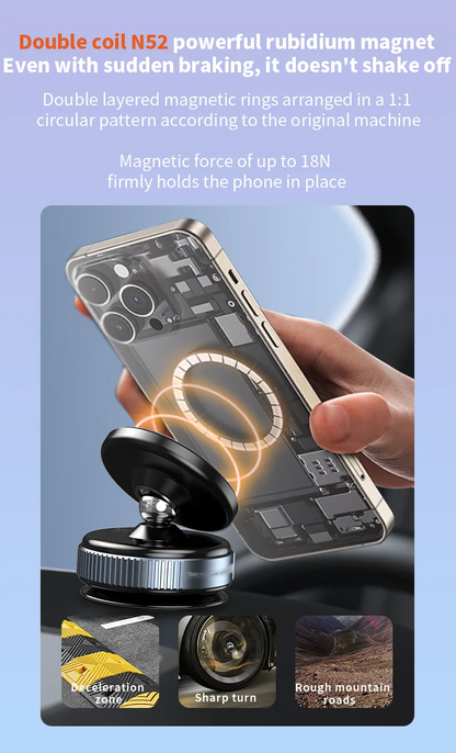 Strong Magnetic Vacuum Suction Cup Phone Holder for Car, Gym & Kitchen