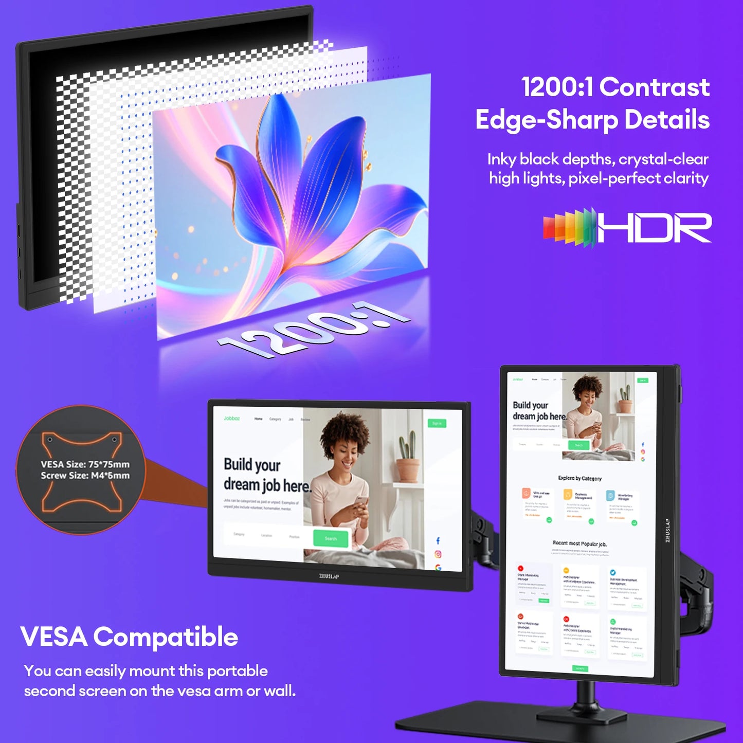 15.6" Full HD 1080P Portable Monitor - Slim IPS Display for Laptop & Gaming