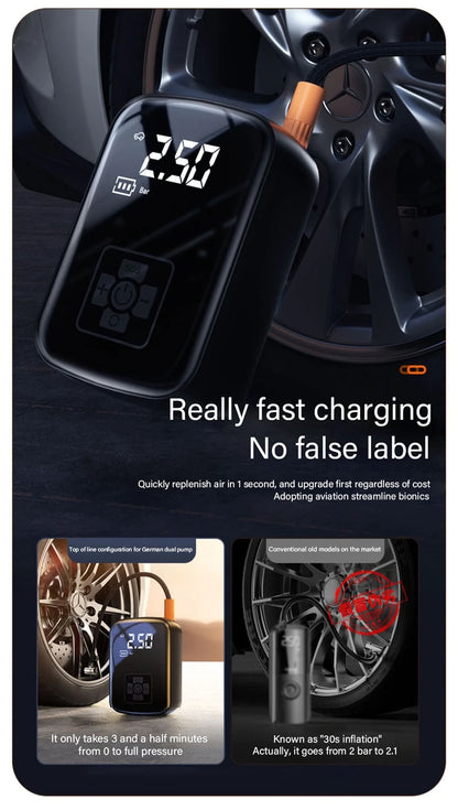 Portable Wireless Car Tire Inflator & Electric Air Pump