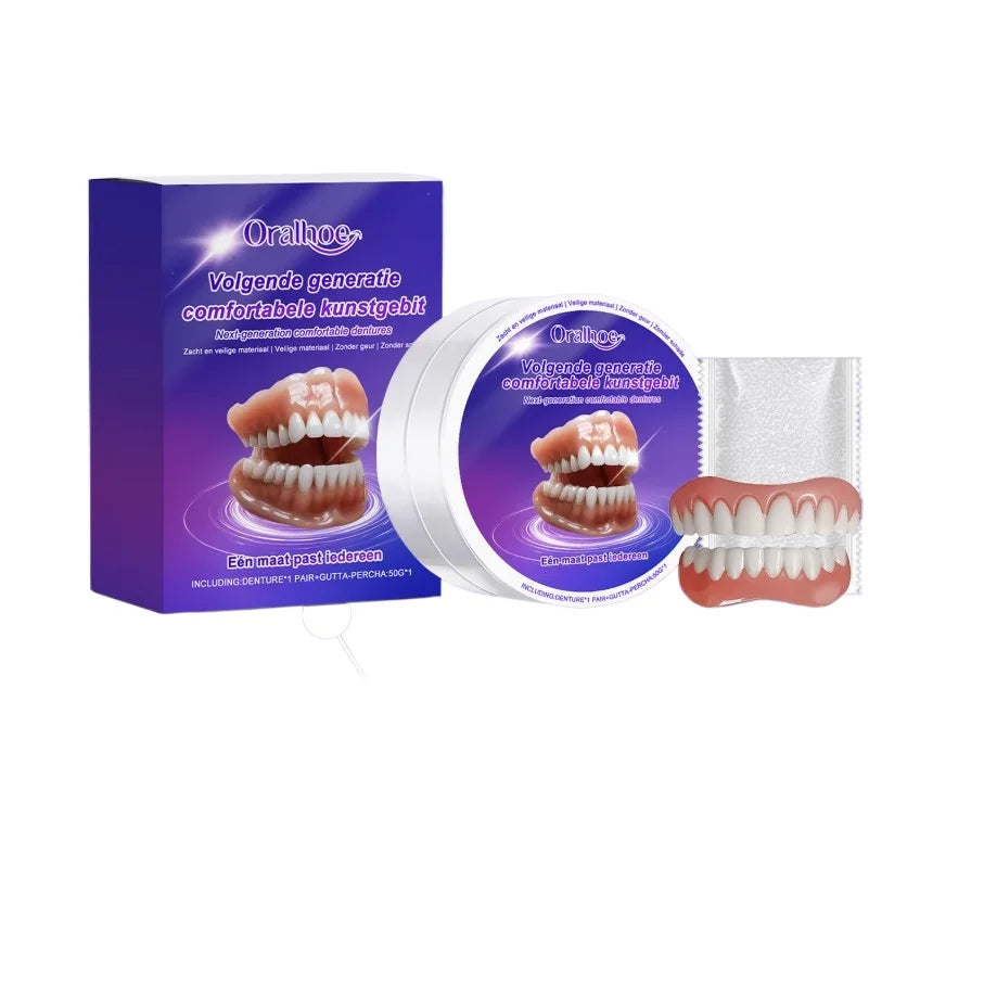 Flexible Silicone Denture Set – Natural Looking Smile Veneer for Upper and Lower Teeth - 6