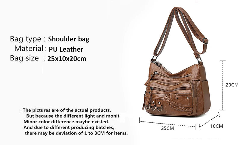 Luxury Vintage PU Leather Handbag