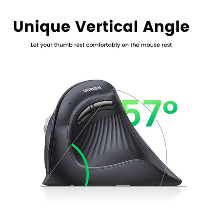 Ergonomic Wireless Vertical Mouse - Silent Bluetooth & 2.4G Optical Mouse