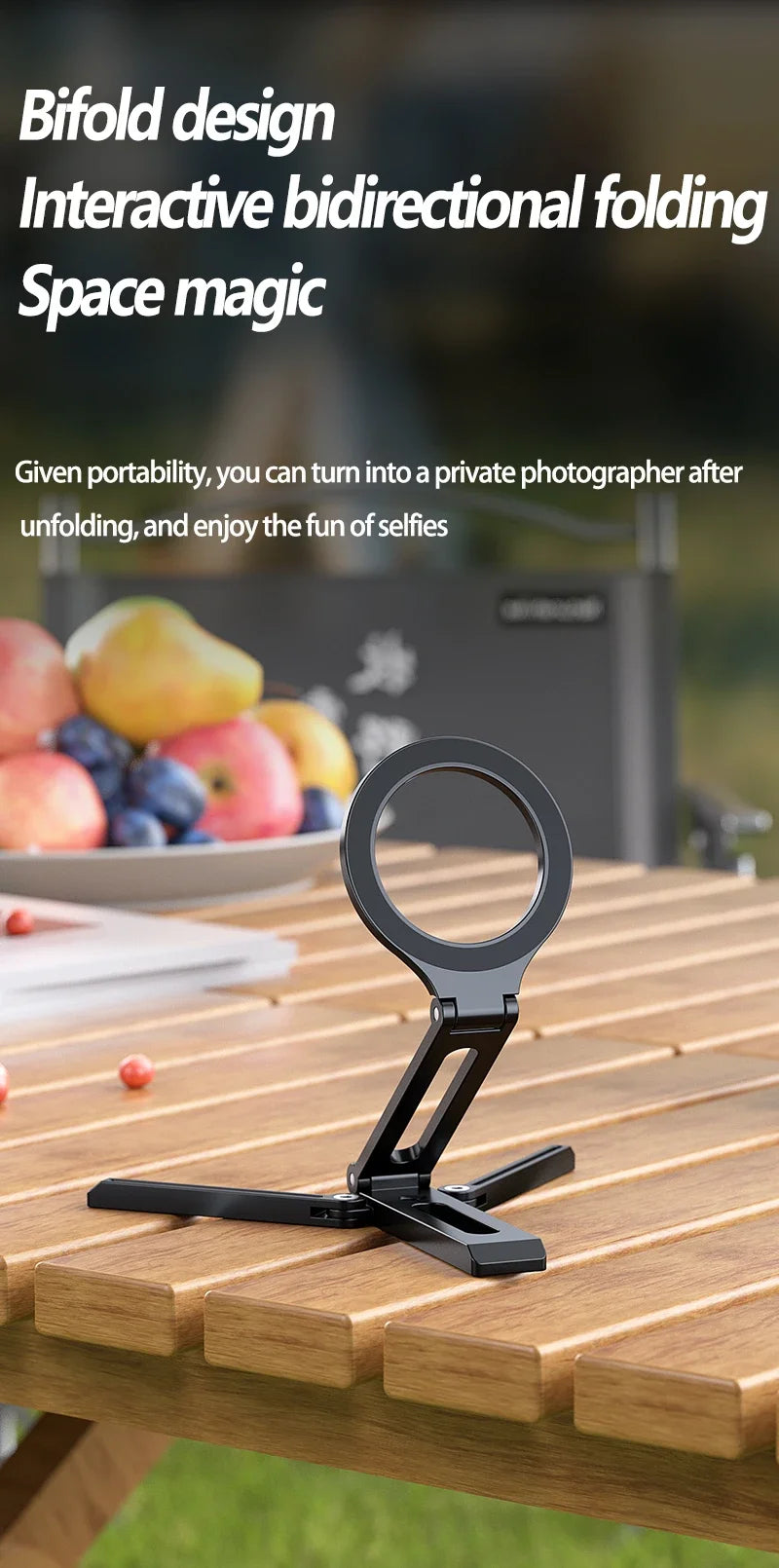 Foldable Magnetic Phone Stand for MagSafe - Aluminum Desktop Tripod