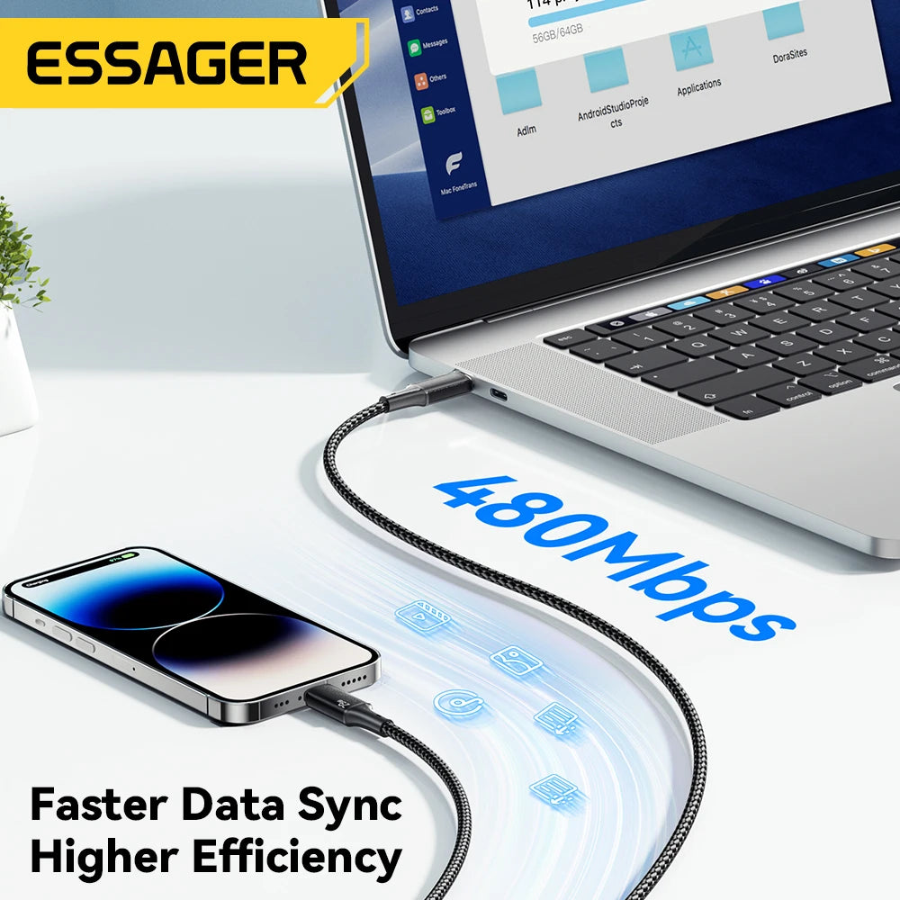 29W PD Fast Charging USB-C to Lightning Cable for iPhone & iPad - 3