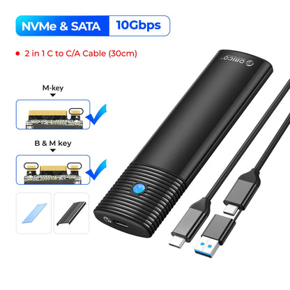 10Gbps M.2 NVMe SSD Enclosure Tool-Free Aluminum Case for 2280/2230 SSD