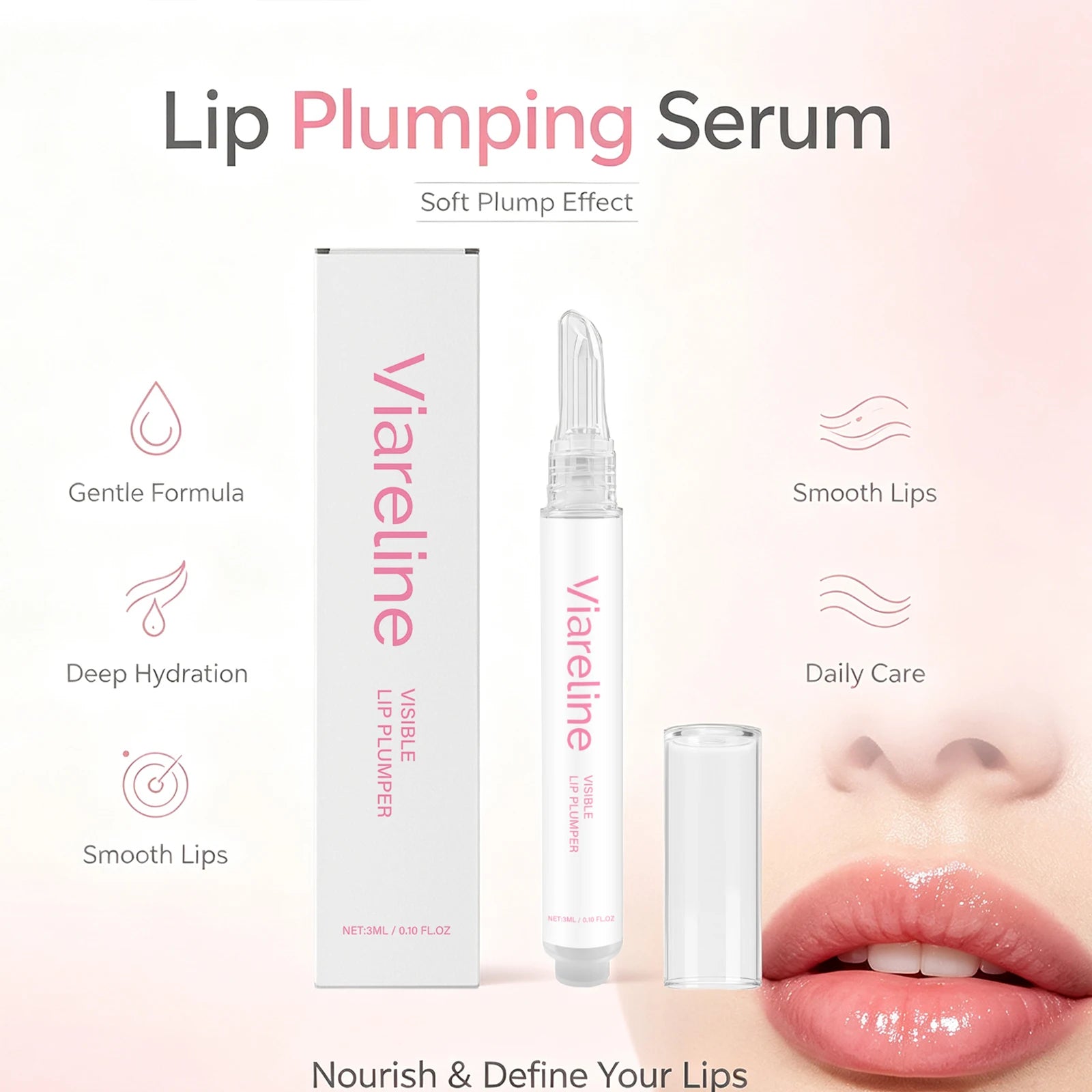Hydrating Lip Plumper Serum for Smooth & Fuller Looking Lips - 5