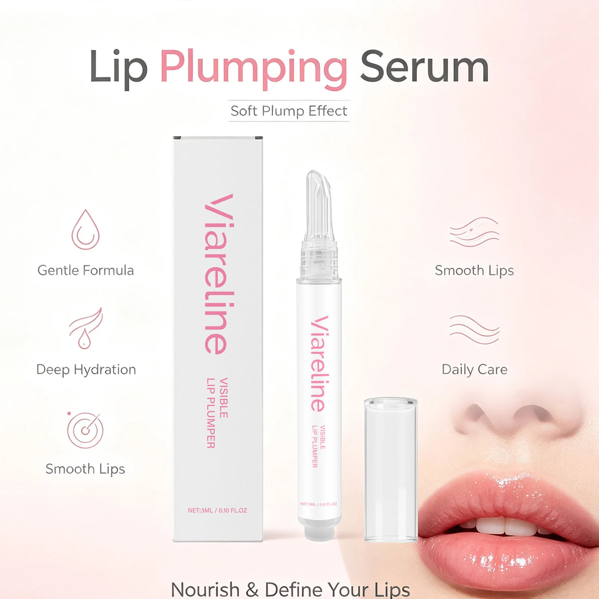 Hydrating Lip Plumper Serum for Smooth & Fuller Looking Lips