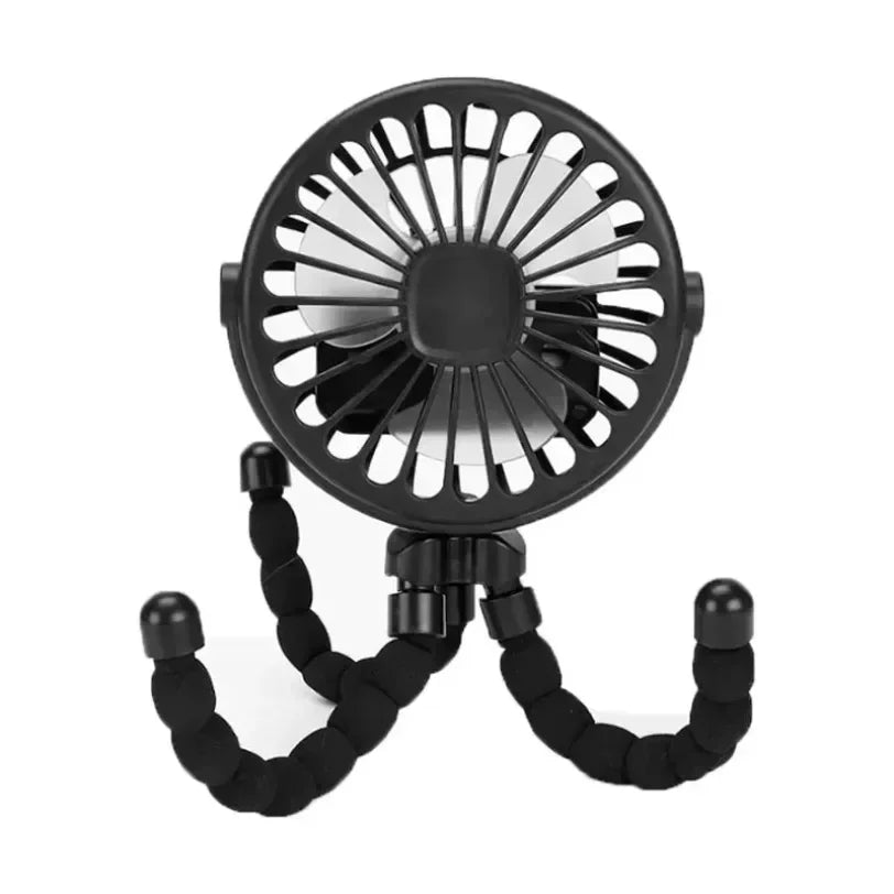 Portable Octopus Baby Stroller Fan - Flexible Tripod USB Rechargeable Fan