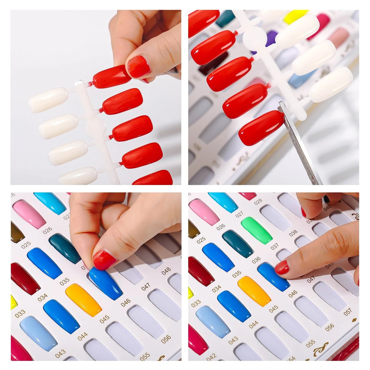 160 Colors Nail Swatch Book & False Nail Tips Display Chart