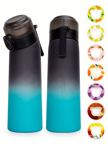 Gradient Scented Flavor Water Bottle - 650ml Sport Bottle with Flavor Pods