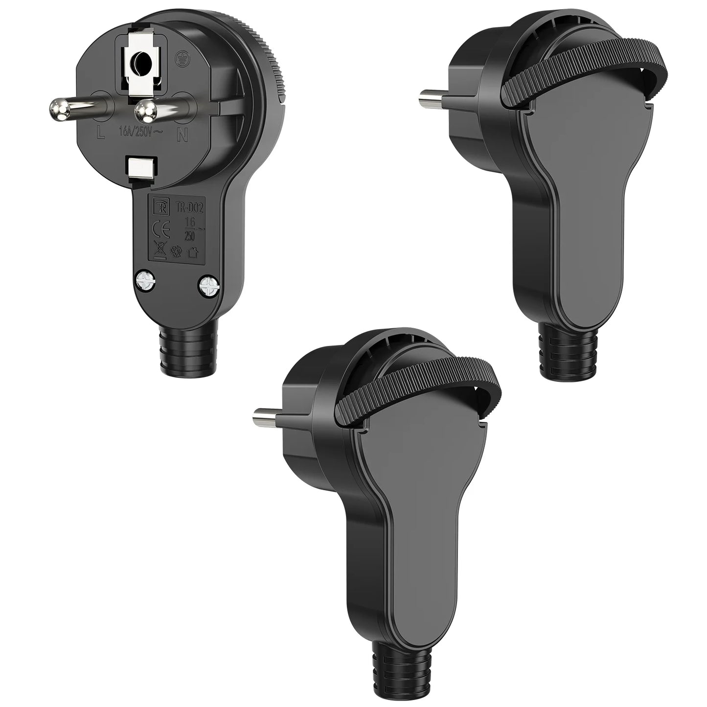 Ultra-Thin Folding Flat Plug 4000W - Space Saving Wall Power Connector