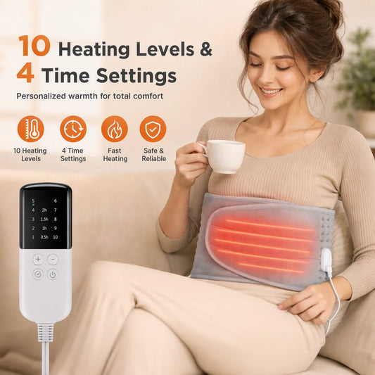 Electric Heated Waist Wrap with Hand Pockets and Adjustable Heat Settings