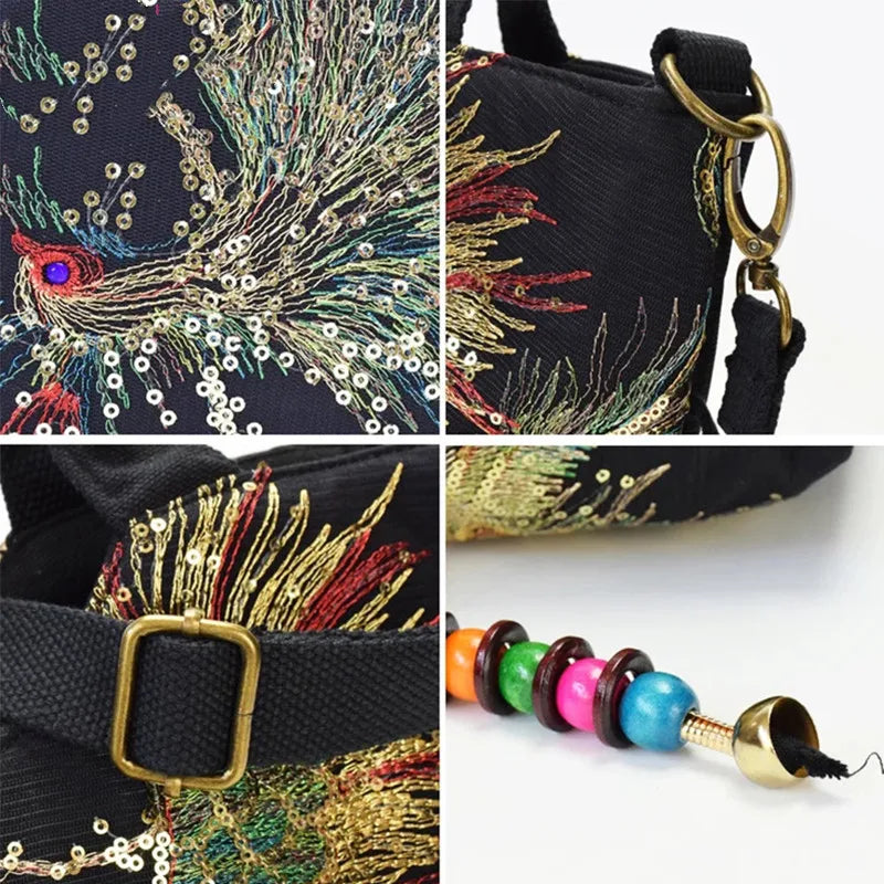 Luxury Boho Peacock Tote