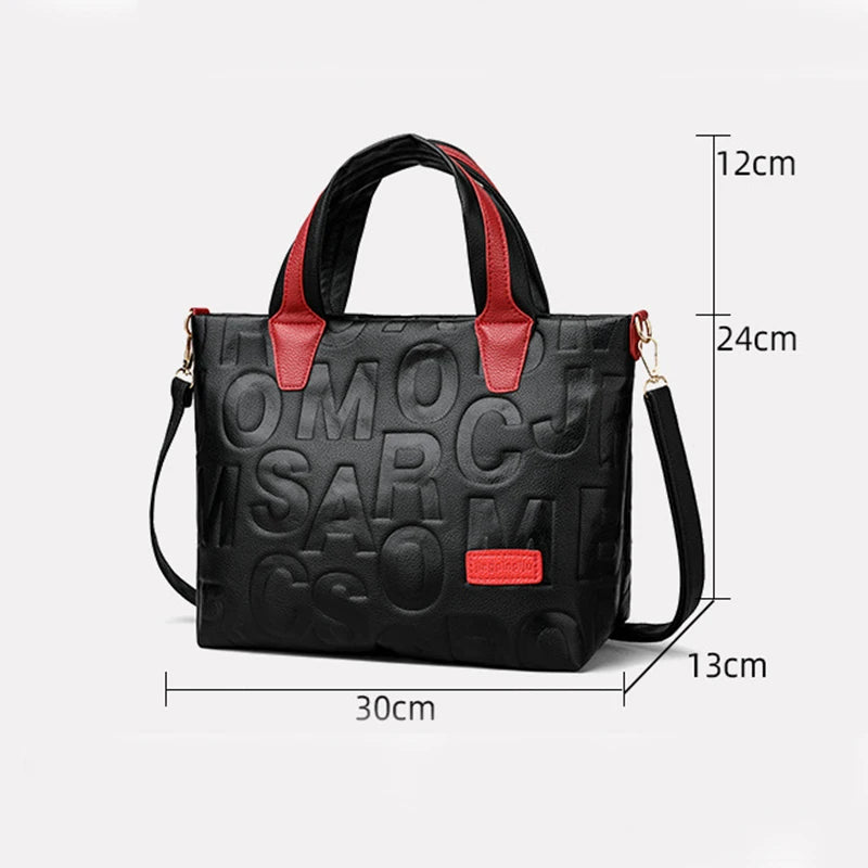 Luxury Contrast Leather Tote