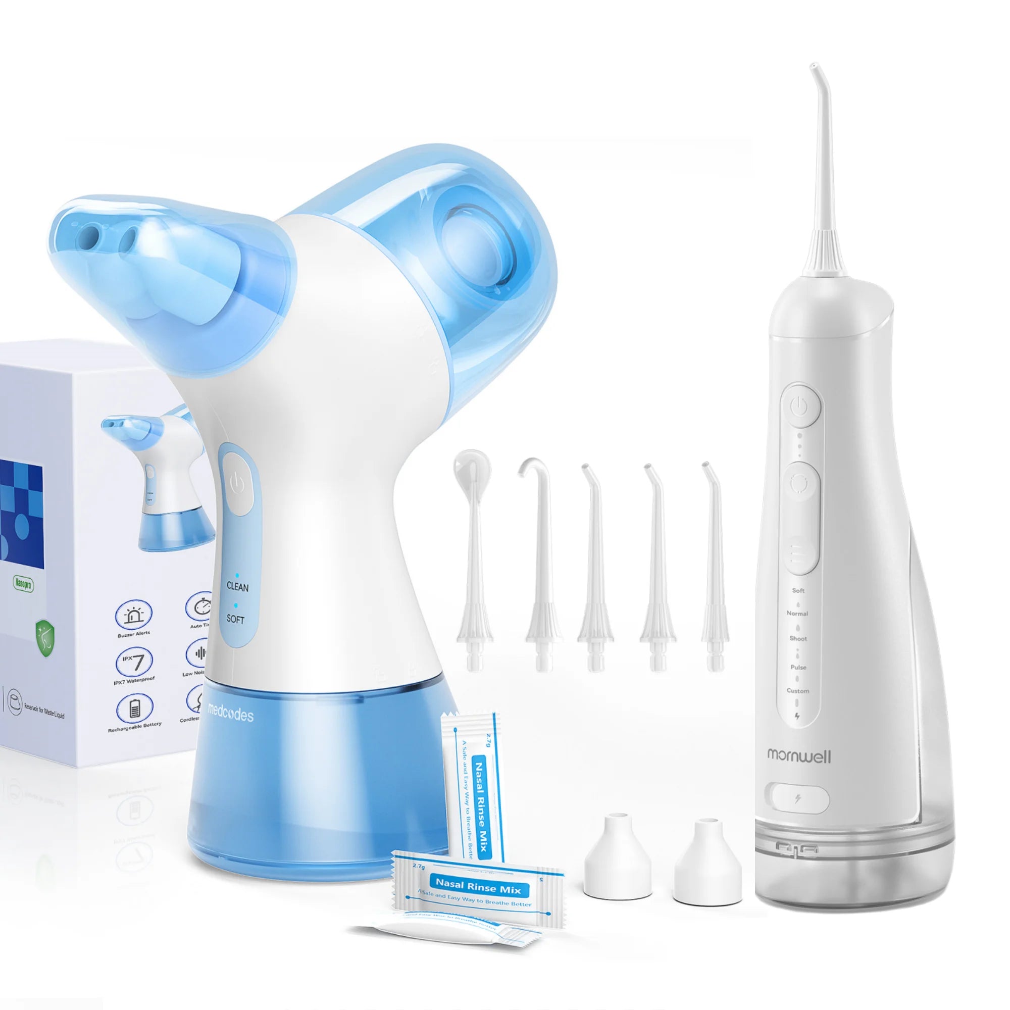 Portable Oral Irrigator & Sinus Nasal Rinse Combo Kit - 31