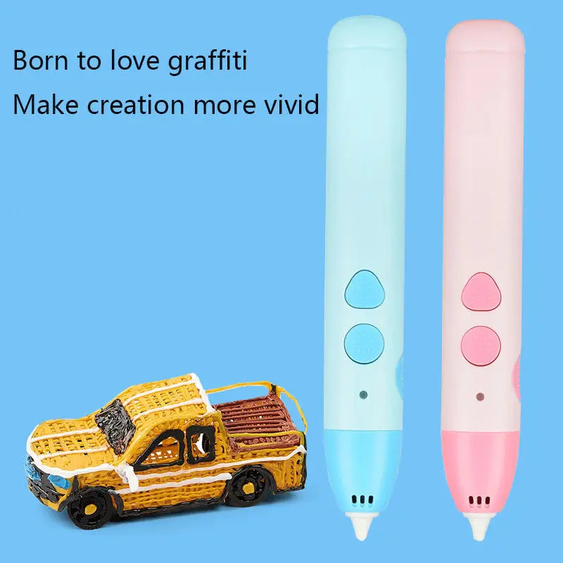 Kid's Safe Low Temperature 3D Printing Drawing Pen for Creative Arts & Crafts - 3