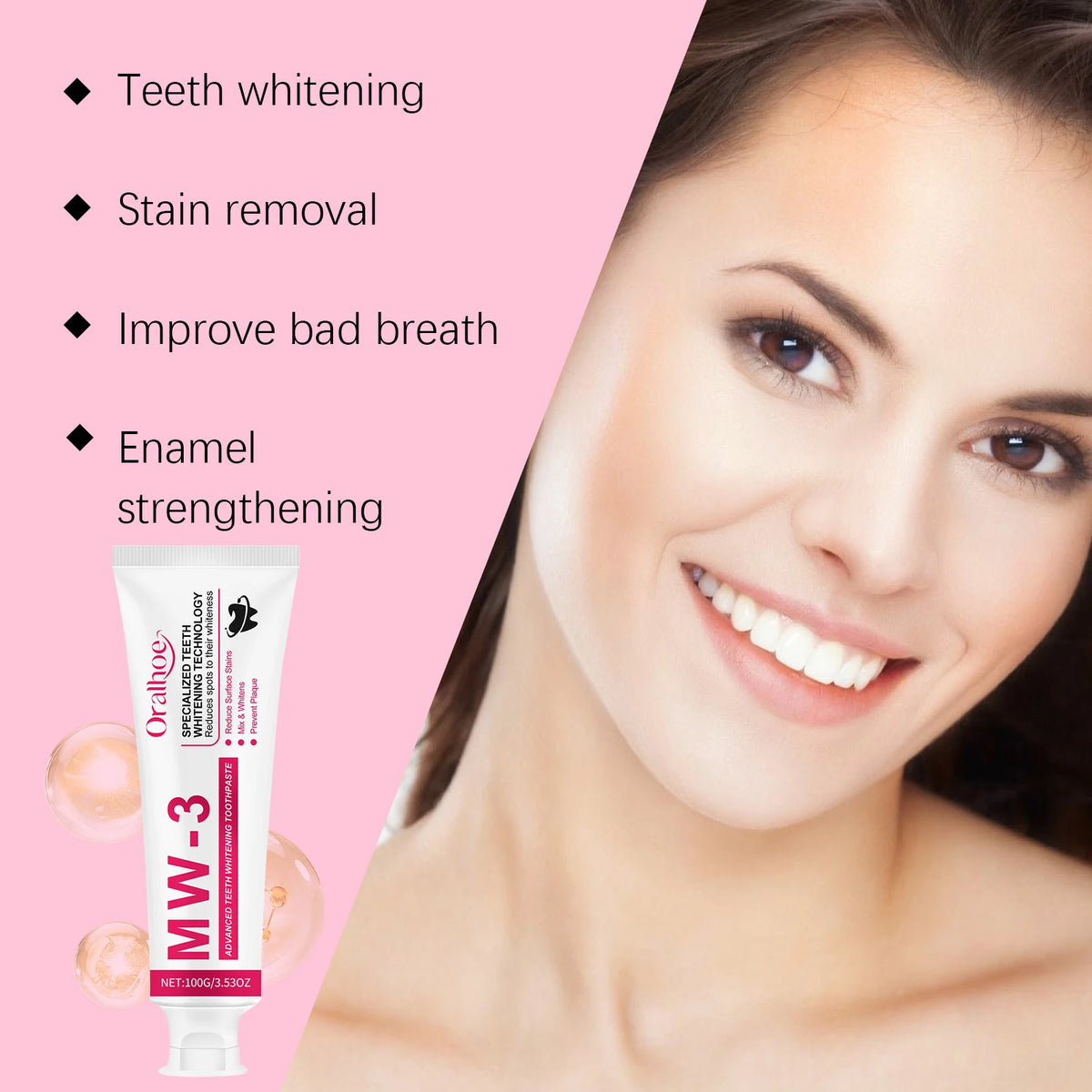 Professional Teeth Whitening Toothpaste for Stain Removal and Fresh Breath