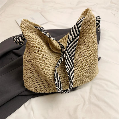 Luxury Woven Straw Beach Tote