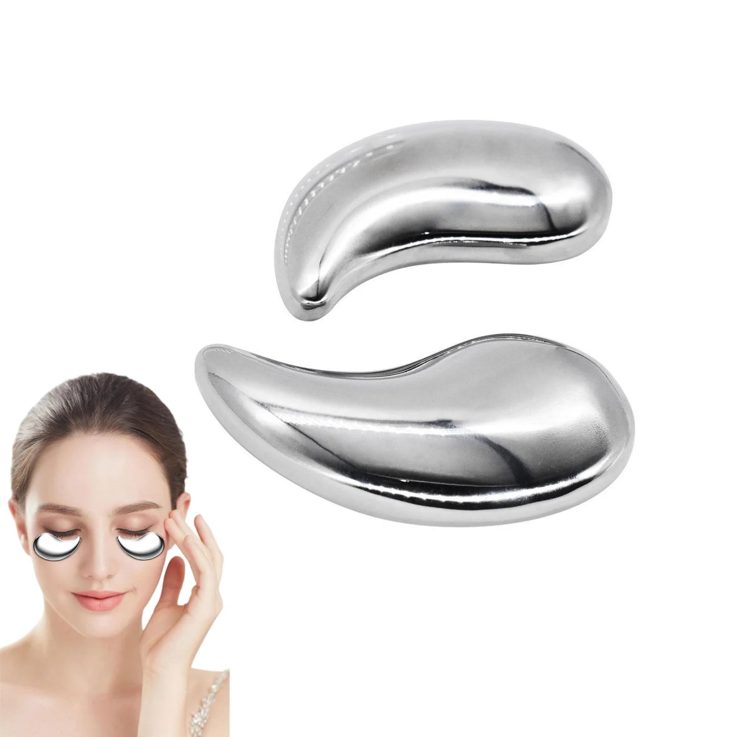 Stainless Steel Cooling Eye Pads for Puffy Eyes & Dark Circles - 1