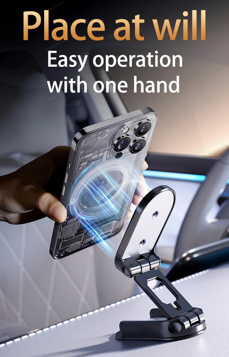 Magnetic 360° Rotating Car Phone Mount - Universal Dashboard GPS Holder