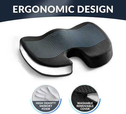 Ergonomic Gel Memory Foam Seat Cushion for Office Chair and Car