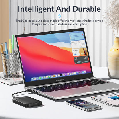 ORICO 2.5" USB 3.1 Type-C HDD/SSD Enclosure - 6Gbps Portable Hard Drive Case