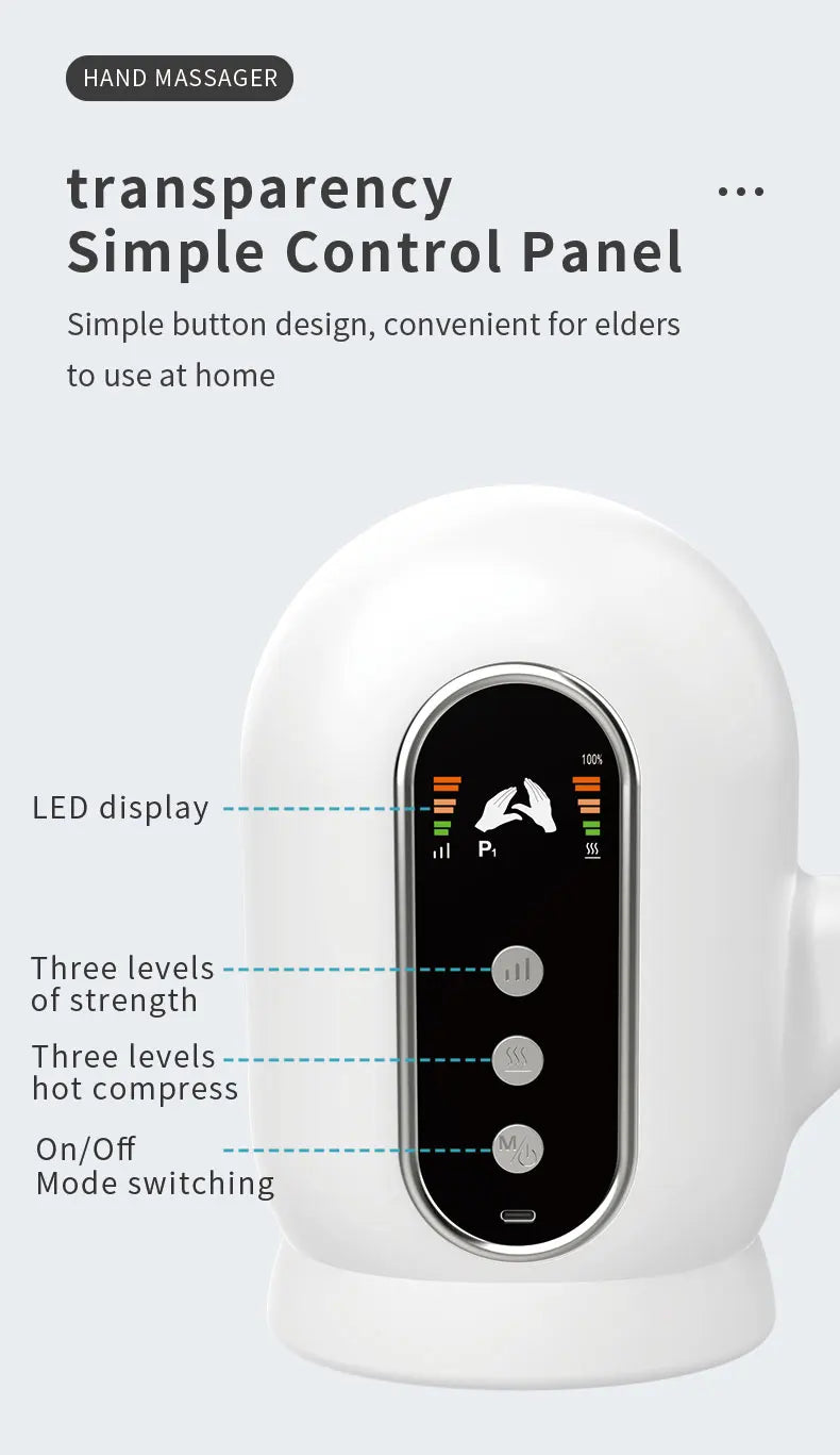 Electric Hand Massager with Air Compression, Heat Therapy & UV Sterilization - 13