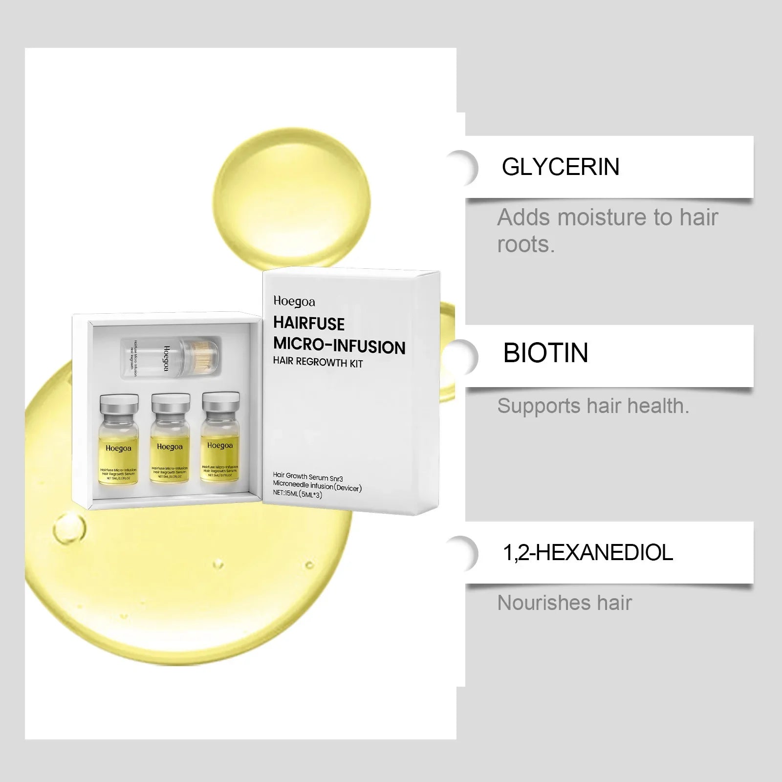 Microneedle Hair Regrowth Serum Kit - Scalp Nourishing & Micro-Infusion Treatment - 13