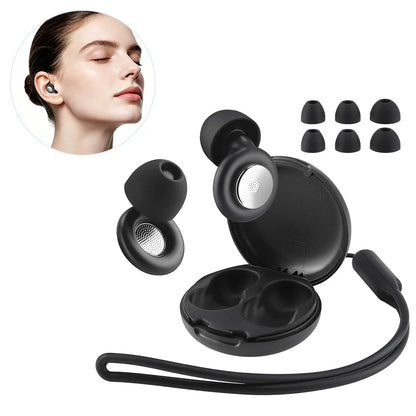 Reusable Noise-Canceling Sleep Earplugs with 4 Silicone Sizes & Travel Case